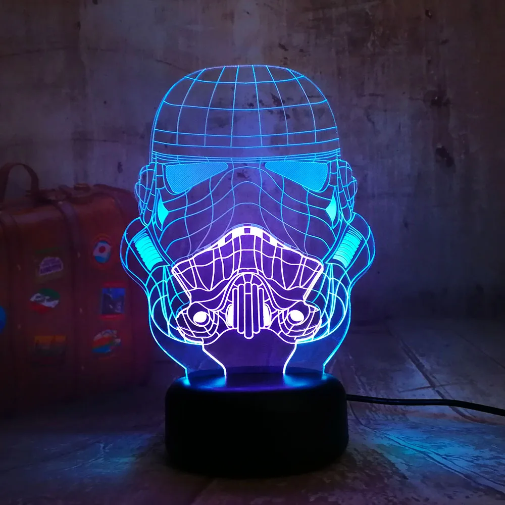 Крутой смешанный двойной цвет Звездные войны имперский 3D светодиодный Ночной