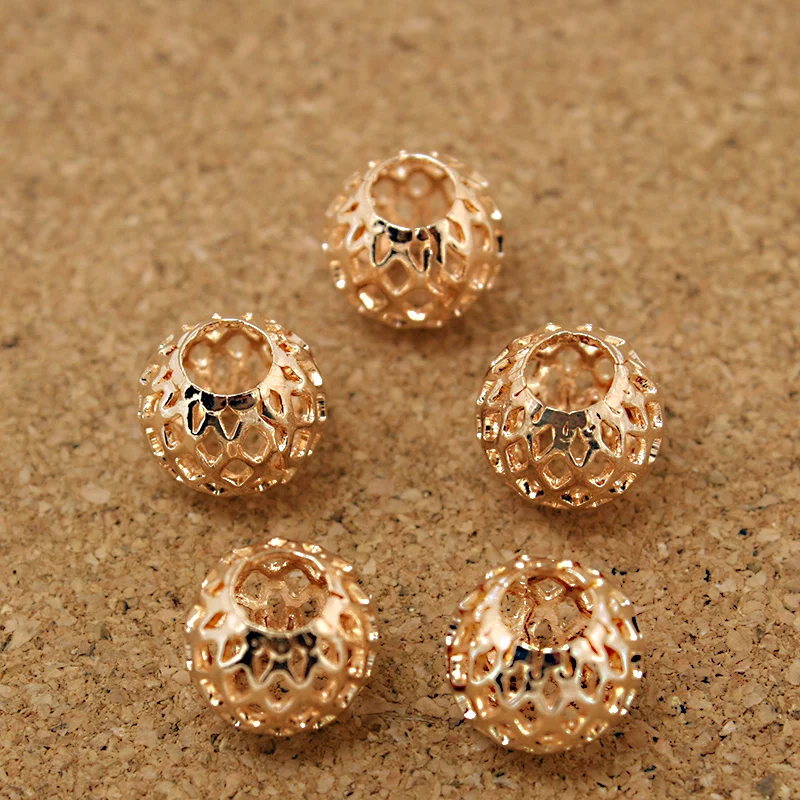 NiceBeads 9*10 мм 6 шт. сетчатые металлические бусины с большими отверстиями для