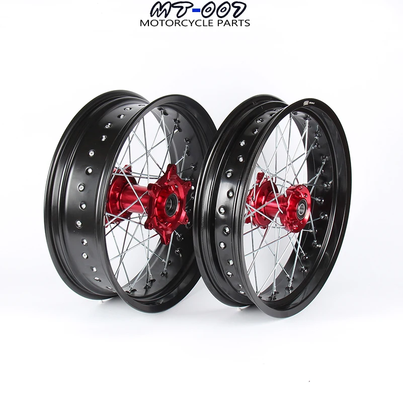 Комплект Колесных ободов SUPERMOTO 3 5/5 0*17 &quotдля HONDA CRF250R 2004 2013 CRF450R 2002 2012 2011 2010 2009 2008 2007