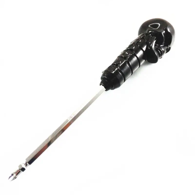 

Motorcycle Black / Clear Dual-use Repair Tools Screwdriver Skull Head Plastic Handle Screwdriver