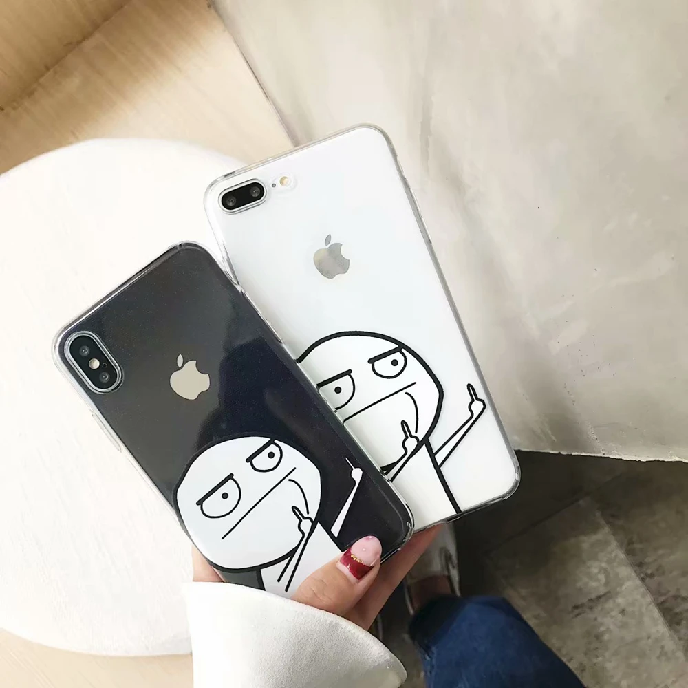 Для iPhone 6 7 8 средний палец чехол для телефона Мягкий ТПУ силиконовый 6S XS Max