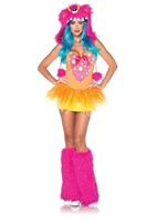 2017 animal fur monster role play wholesale adult womens sexy pink and orange monster fancy dress costume outfit