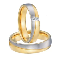 classic love alliances couple wedding rings set for men and women gold color anniversary engagement marriage ring