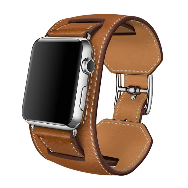 Лидер продаж ремешок для наручных часов Apple Watch 4/3/2/1 тонкий из натуральной кожи