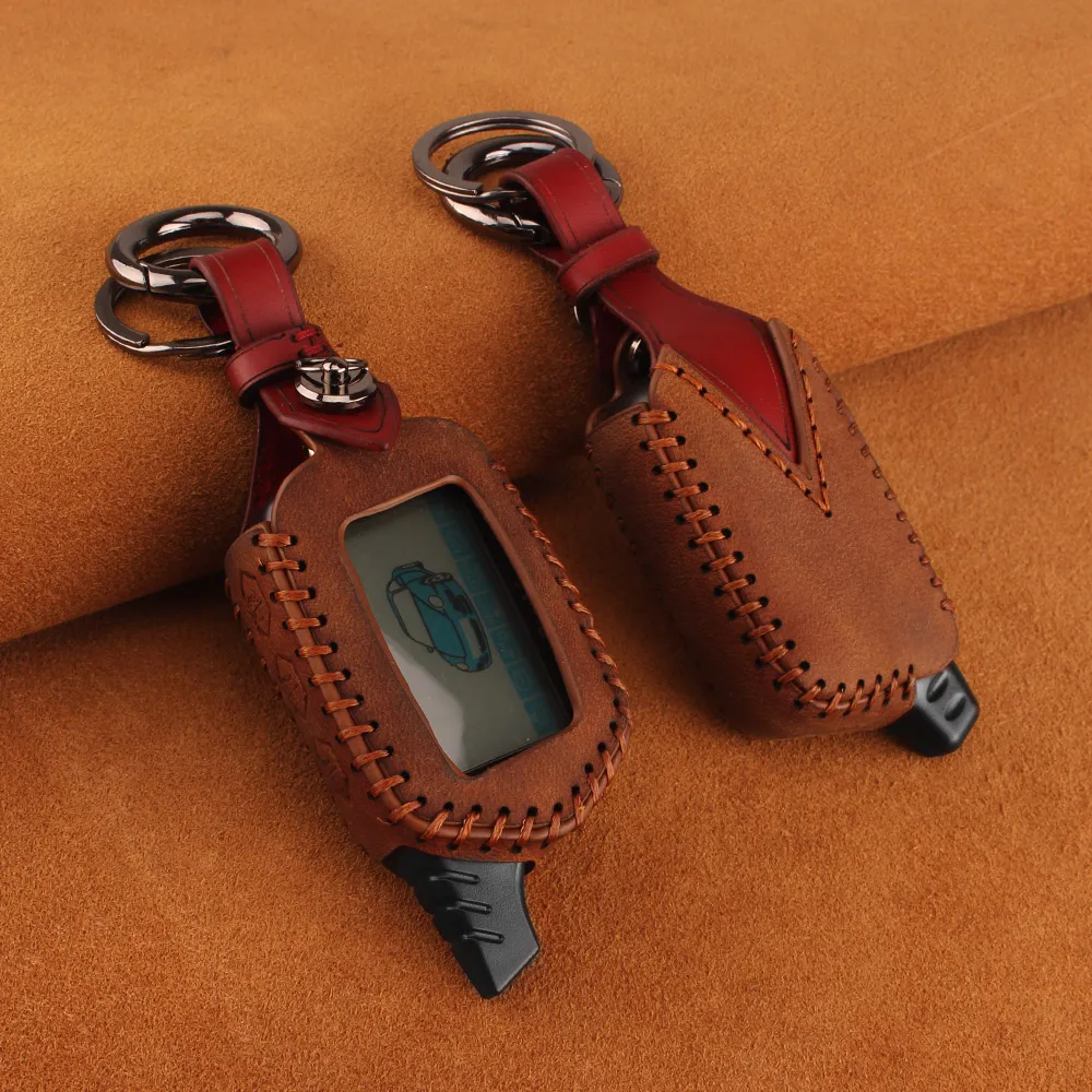 Кожаный чехол KEYYOU для ключей с 3 кнопками стайлинга автомобиля Starline B9 B6 A91 A61 Twage