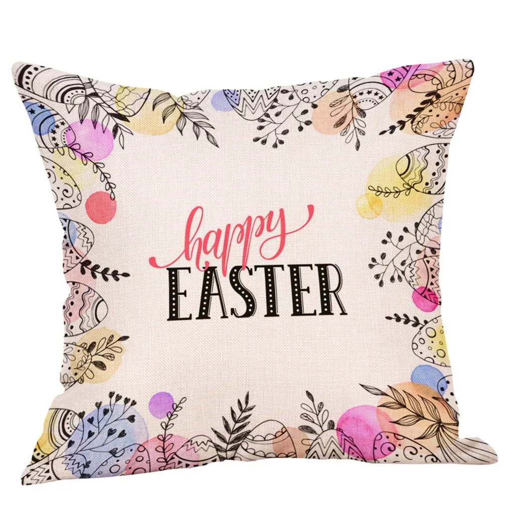 Happy Easter 45*45 см хлопок лен квадратный для вечеринки дома декоративная наволочка