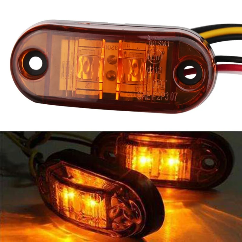 1pc 12V / 24V Universal LED Side Marker Lights Car External Warning Tail Light Auto Trailer Truck Lorry Lamps | Автомобили и