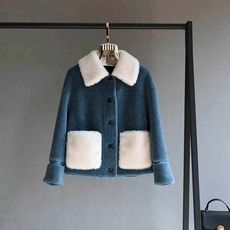 Зимняя куртка женская брендовая 2018 натуральный мех пальто натуральная шерсть