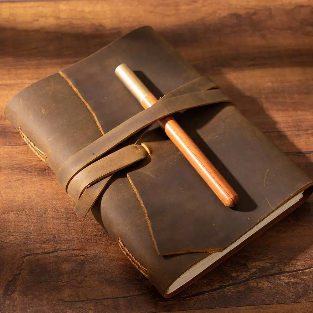 Пустые Дневники дневники рабочая книга толстая винтажная 100% воловья кожа