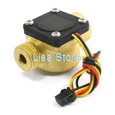 

1-70L/Min DC 12V Brass Housing Water Flow Rate Sensor Counter Gauge