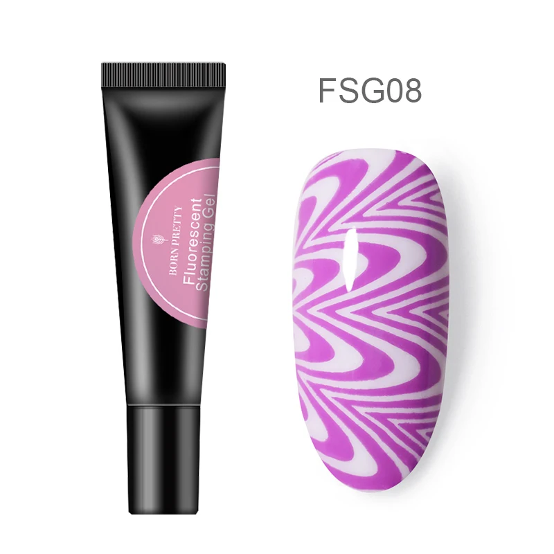 BP-FSG08 BORN PRETTY 8 мл Гель-лак для штамповки флуоресцентный эффект Летняя серия Soak Off UV неоновый дизайн для ногтей штамповочный гель для штамповки пластины - Цвет: BP-FSG08