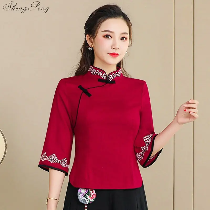 Традиционная китайская одежда для женщин cheongsam топ дамы элегантные модные восточные женские топы G151