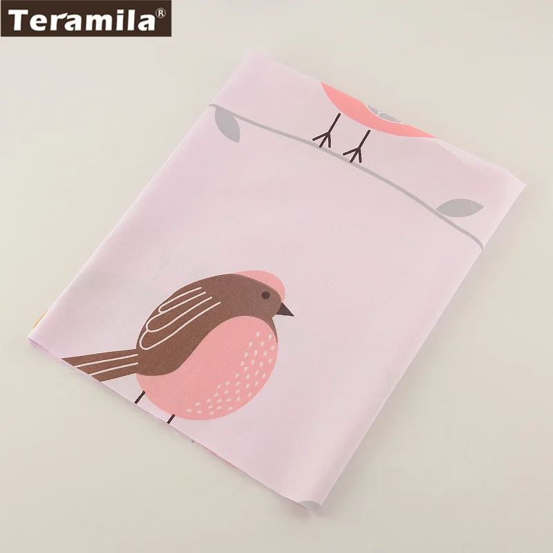 100% Cotton Fabric Pink Cute Birds Designs Twill Fat Quarter Home Textile TERAMILA Material Bed Sheet Patchwork Quilting Tecido | Дом и сад