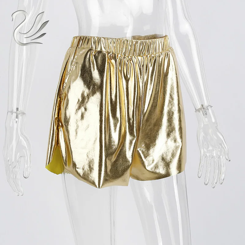 Лето 2017 г. Твердые Золотой пикантные Шорты для женщин сортировать Повседневное