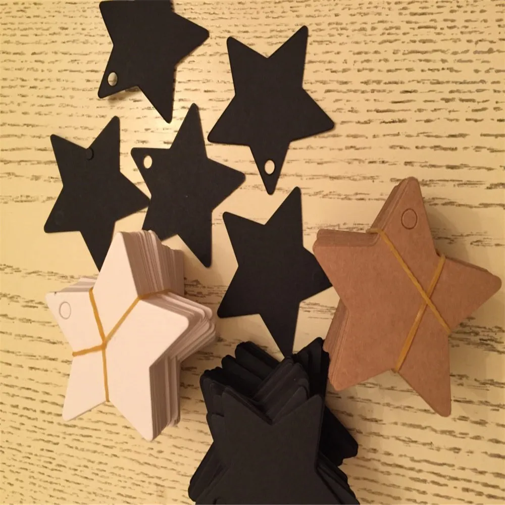 100 шт Звезда крафт бумага этикетка Свадьба Рождество Хэллоуин партия пользу цена