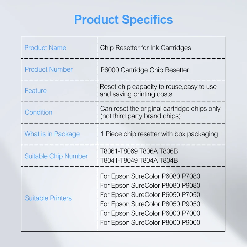 Картриджи для Epson картриджи SureColor P6080 P6050 P7050 P8050 P9050 P6000 P7000 P8000 P9000|Чип картриджа| |