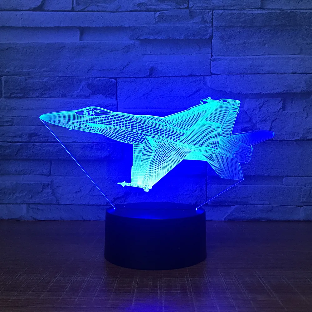 Акриловый светодиодный ночник для самолета 3D настольная лампа модели с Usb 5 в