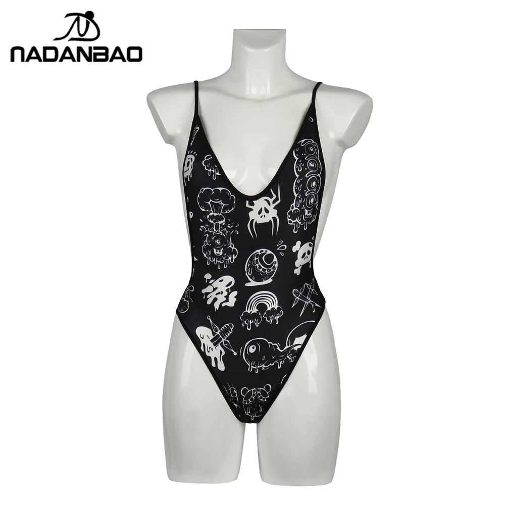 2021 черный монстр прекрасный бандажный купальник женский цельный с героями