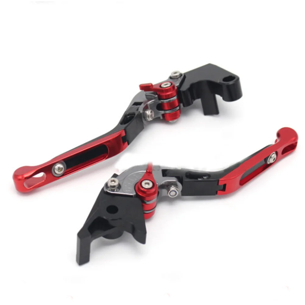 Black-Red Мотоцикл с ЧПУ Регулируемая Складная сцепные рычаги для Yamaha MT-01 2004 2005 2006 2007 2008 2009 с логотипом(MT-01 - Цвет: Black-Red