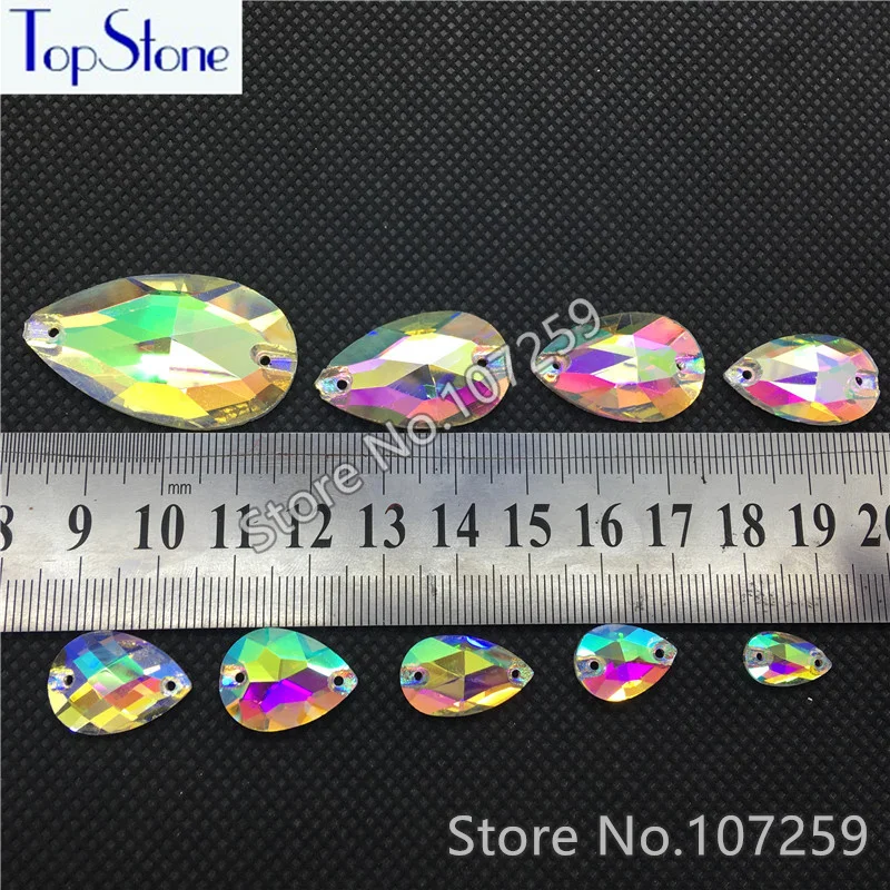 TopStone 3230 # капля КРИСТАЛЛ AB Стразы пришивные каплевидные стеклянные камни Размер