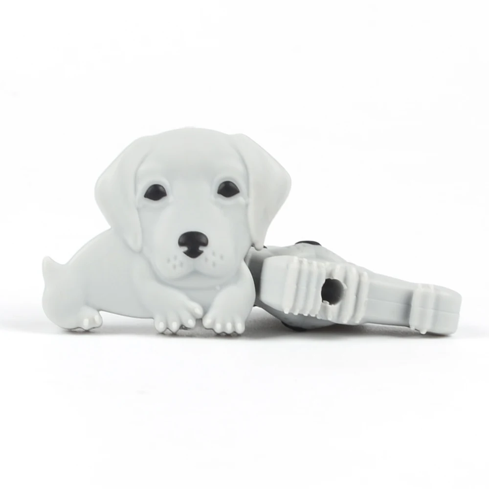 dog-light gray 10 шт./партия, Силиконовые Прорезыватели для зубов в форме животных, аксессуары для пустышки в форме животных, DIY, свободные бусины-прорезыватели, ожерелье - Цвет: dog-light gray