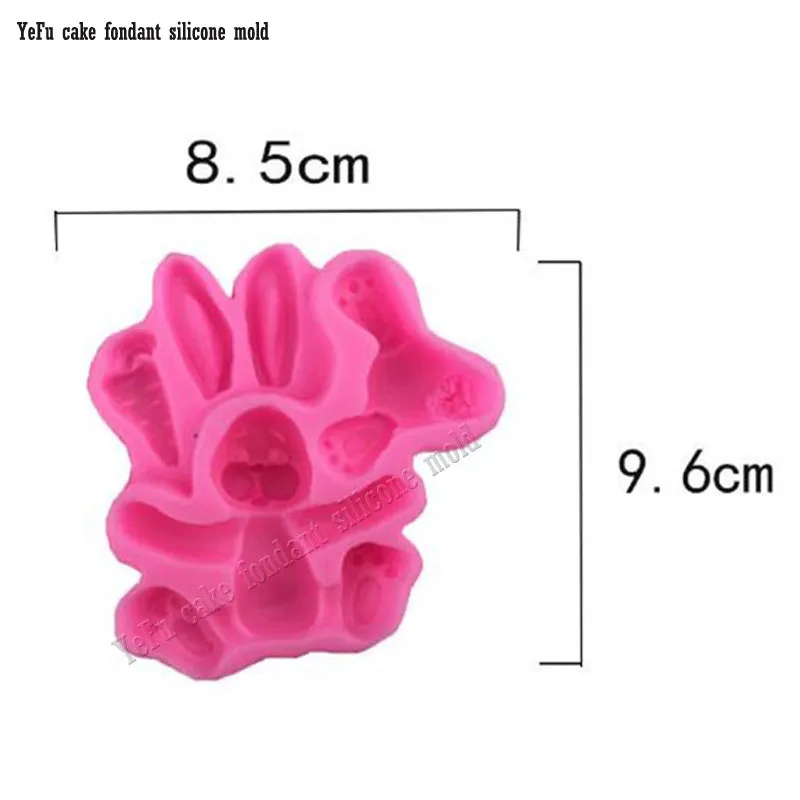 Jialian fondant силиконовые формы для торта кролик животных моркови инструменты