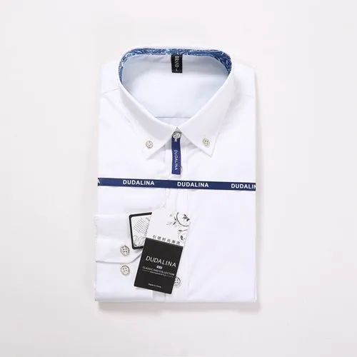 Мужская рубашка Sergio K Camisa Dudalina, мужская повседневная рубашка с рисунком, брендовая мужская одежда, приталенная рубашка с длинными рукавами - Цвет: A5617white