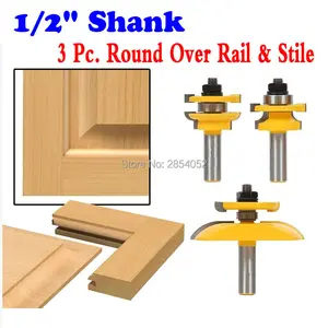 Набор корончатых фрез, комплект из 3 насадок с круглой направляющей и рейкой 12 дюйма, для деревообработки