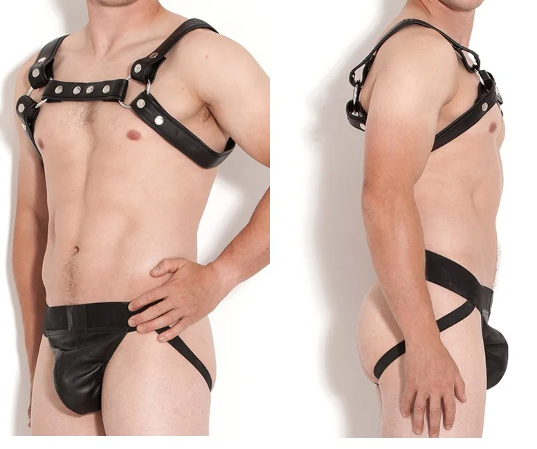 Соблазнительный мужской нагрудный H образный упряжь с кожаным ремешком нижнее