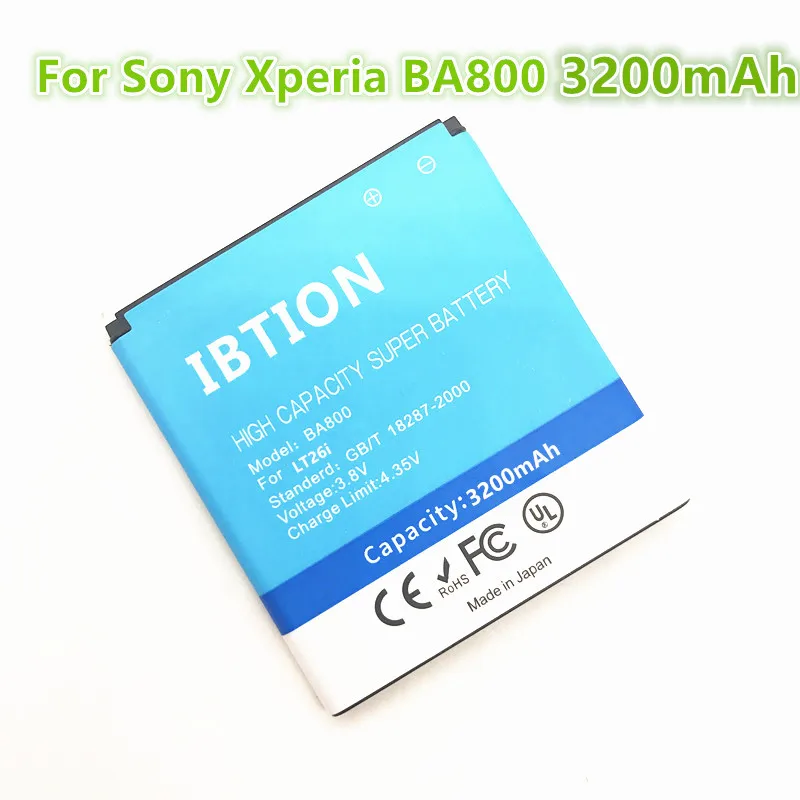 3200 мА/ч BA800 литий-ионный аккумулятор телефона Батарея для sony Xperia V LT26i Arc HD LT25i LT25C LT26