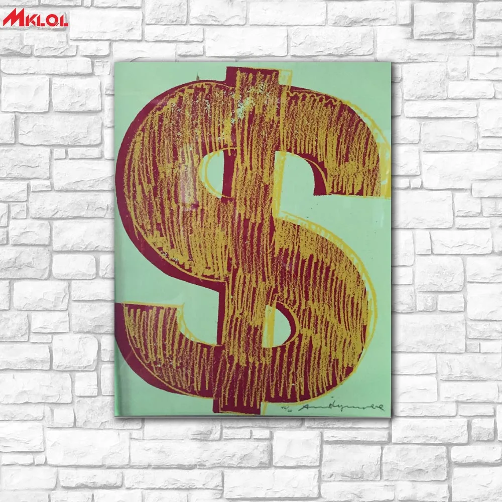 Wall Art Dollar mark American painting Painting For Living Room Home Decoration Oil On Canvas no fram 11 | Дом и сад