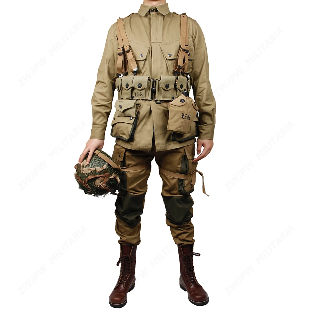WW2 армия США Военная армия M42 солдаты Хлопок Мода десантник Униформа и гирлянда оборудование группа