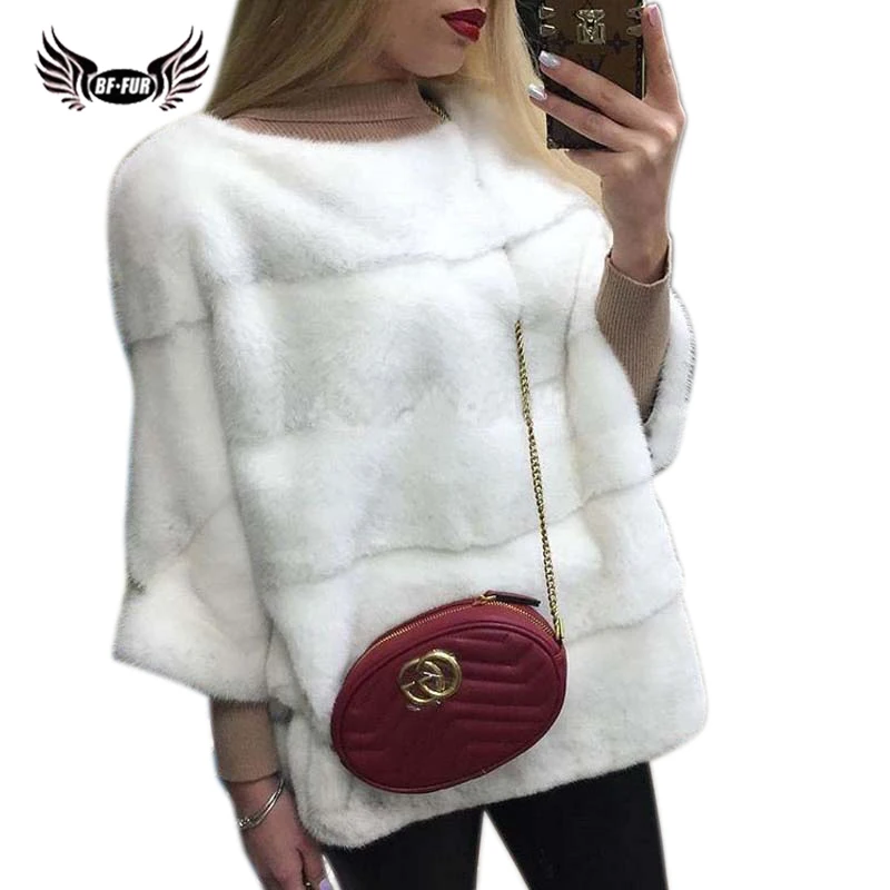 

2021 New Real Fur Coats Women Fashion Genuine Mink Fur Poncho Capes O-Neck Plus Size Luxury Mink Fur Coats Outwear High Quality