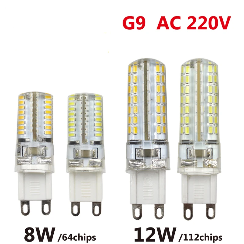 Новый SMD3014 светодио дный лампы G9 8 Вт 12 64 112 силикагель 3014smd переменного тока 220 В
