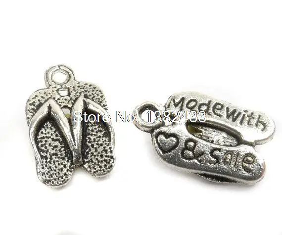 30 шт флип флоп подвески Античные тибетские серебряные Подвески 15х9 мм|charm pendant|flip