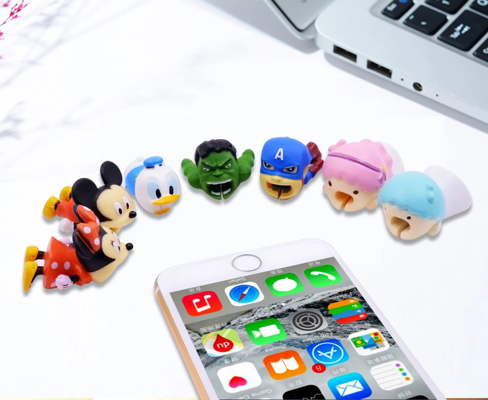 CHIPAL укус животных кабель протектор провода намотки для iPhone USB кабель Органайзер Chompers милый мультфильм укусов аксессуар для телефона, держатель