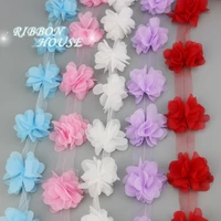 60pieceslot 50mm petal chiffon lace fabric webbing decoration love gift ribbons crafts