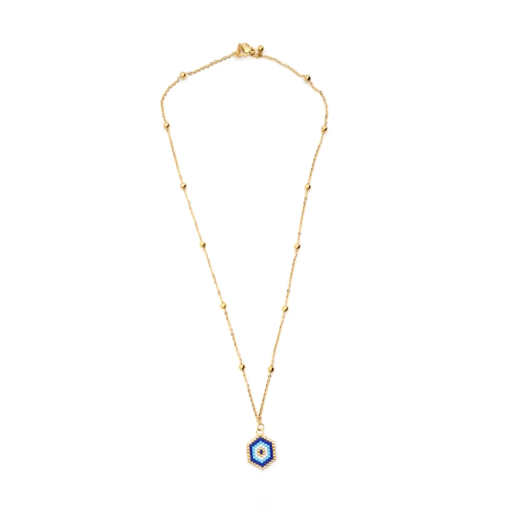 Go2boho, синее ожерелье от сглаза, женское колье MIYUKI, Золотое колье-цепочка, ювелирное изделие, Insta, модный подарок, ожерелье из нержавеющей стали, новинка