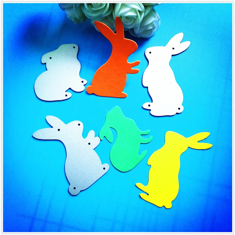 

Металлические штампы с 3 кроликами для скрапбукинга, трафареты, «сделай сам», альбом, карточки, украшение, тиснение, штамповочный шаблон