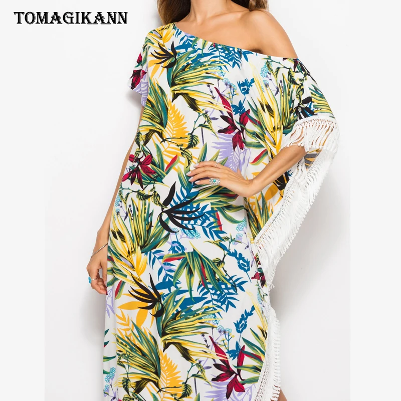 2019 Мода кисточкой плечо по диагонали лиственным принтом для девочек до середины