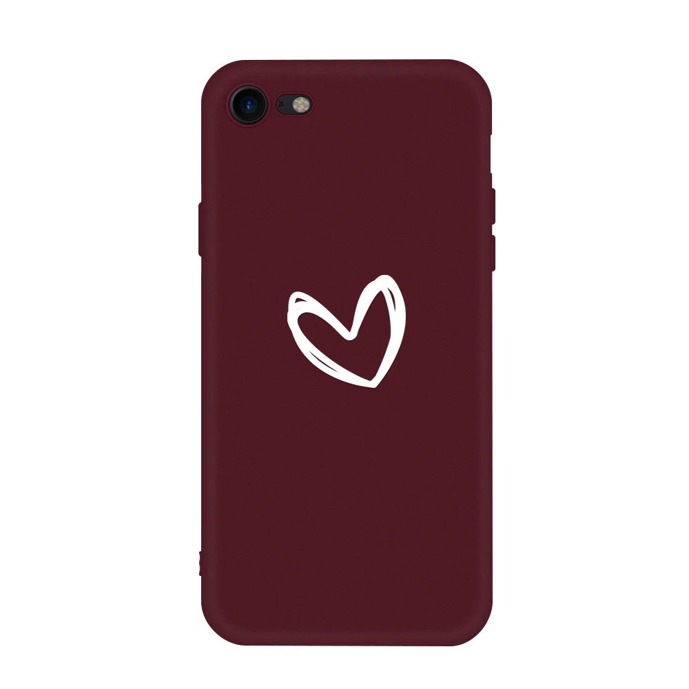04 Ретро Мультфильм окрашенный чехол для телефона iPhone 7 8 Plus 7Plus 8 Plus для iPhone7 iPhone8 Plus Мягкий чехол красный любовь милый чехол - Цвет: 04