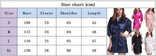 Халат женский атласный Шелковый ночнушка-кимоно ночная рубашка повседневная