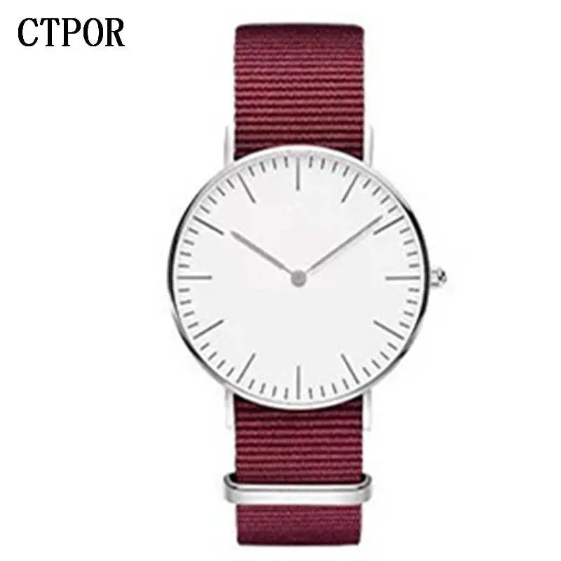 nylon 1 Ctpor мужские часы ультра-тонкие мужские часы Топ хорошего качества из нержавеющей стали черные золотые часы Мужские кварцевые часы 30 м водонепроницаемые DW - Цвет: nylon 1