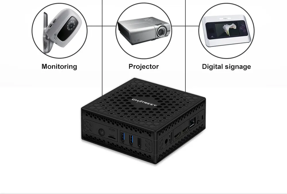 Chatreey AC1-Z безвентиляторный мини ПК Встроенный Intel celeron j3455 j4105 четырехъядерный двойной Дисплей HDMI windows 10 linux HTPC компьютер