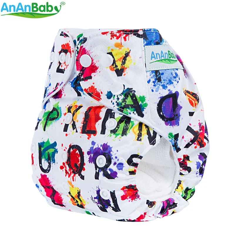 Ananbaby тканевые подгузники с цифровыми принтами карманные детские моющиеся со