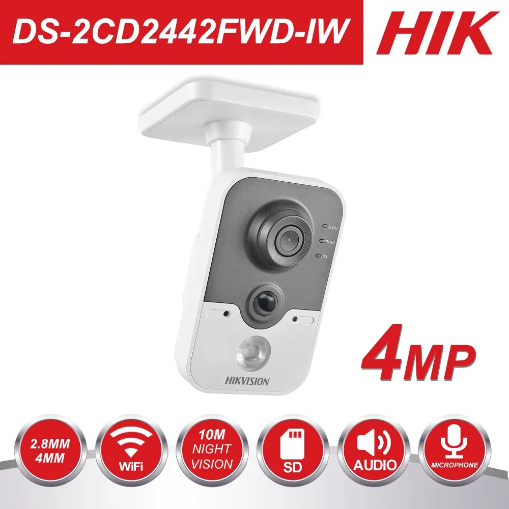 Hikvision Беспроводная ip-камера 1080P DS-2CD2442FWD-IW, 4 МП, внутренняя ИК-камера, Wi-Fi, домашняя камера безопасности, поддержка удаленного просмотра