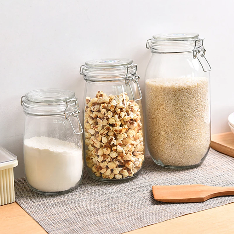 Новая прозрачная стеклянная бутылка для хранения пищевых продуктов герметичная