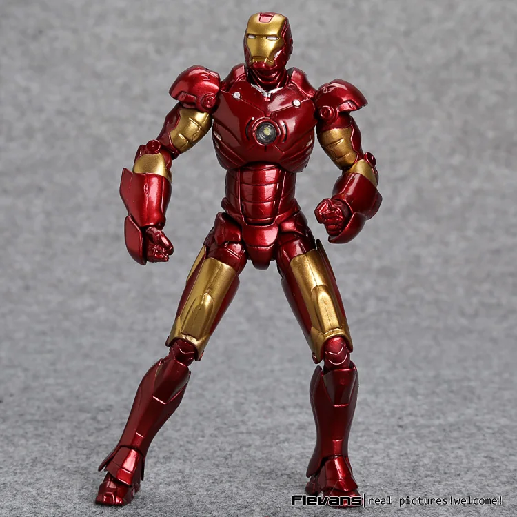 SCI-FI для тинейджеров Revoltech серии № 036 Железный человек Mark III MK3 покупка no.035 Mark 2 Mark II ПВХ, движущаяся фигурка, Коллекционная модель, игрушка