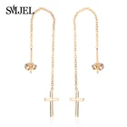 Женские серьги-подвески SMJEL, длинные висячие серьги с геометрическим рисунком, украшения для свадьбы и вечеринки
