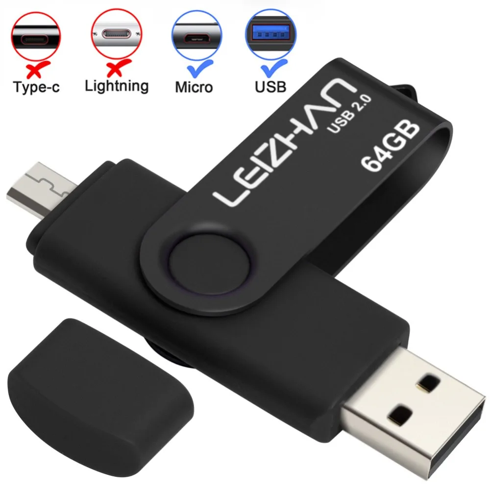 Флэш накопитель LEIZHAN Micro USB 128 ГБ для телефона Android флэш 64 фото карта 32 16 8 4 Гб USB|USB